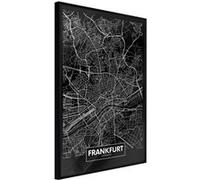 Affiche Murale Encadrée "City Map Frankfurt Dark" 21 x 30 cm Noir NOIR G
