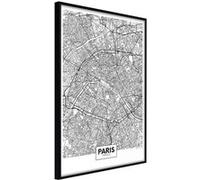 Poster et affiche - City Map: Paris - 20x30 Artgeist (17058) NOIR