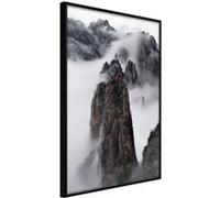 Affiche Murale Encadrée Clouds Pierced by Mountain Peaks 30 x 42 cm Noir