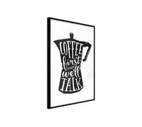 Affiche Murale Encadrée "Coffee First" 40 x 60 cm Noir Multicolore G
