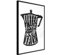 Affiche Murale Encadrée "Coffee First" 40 x 60 cm Noir Multicolore G