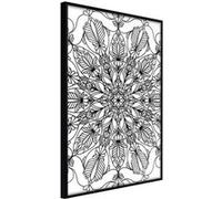 Affiche Murale Encadrée "Colour Your Own Mandala I" 21 x 30 cm Noir