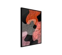 Affiche Murale Encadrée "Colourful Camouflage Orange" 21 x 30 cm Noir