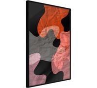 Affiche Murale Encadrée "Colourful Camouflage Orange" 21 x 30 cm Noir