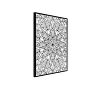 Affiche Murale Encadrée "Colourless Mandala" 21 x 30 cm Noir Multicolore G