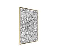 Affiche Murale Encadrée "Colourless Mandala" 21 x 30 cm Or