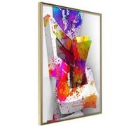Affiche Murale Encadrée Colours and Shapes 30 x 42 cm Or