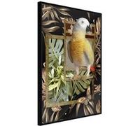 Affiche Murale Encadrée Composition with Gold Parrot 21 x 30 cm Noir