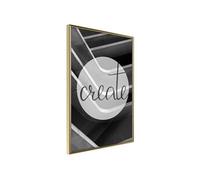 Affiche Murale Encadrée "Create" 21 x 30 cm Or