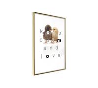 Affiche Murale Encadrée "Cute Chicks" 30 x 42 cm Or
