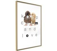 Affiche Murale Encadrée "Cute Chicks" 30 x 42 cm Or Multicolore G