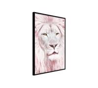 Affiche Murale Encadrée "Dreamy Lion" 30 x 42 cm Noir