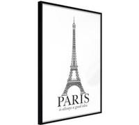 Affiche Murale Encadrée "Eiffel Tower" 40 x 60 cm Noir Multicolore G