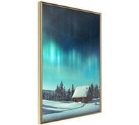 Affiche Murale Encadrée Evening in the Iceland 30 x 42 cm Or