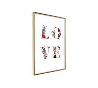 Affiche Murale Encadrée "Floral Love" 21 x 30 cm Or