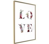 Affiche Murale Encadrée "Floral Love" 21 x 30 cm Or G