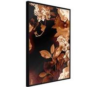 Affiche Murale Encadrée "Flower Decoration in Sepia" 30 x 42 cm Noir NOIR G