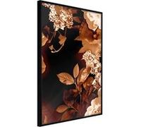 Affiche Murale Encadrée "Flower Decoration in Sepia" 40 x 60 cm Noir Multicolore G