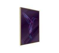Affiche Murale Encadrée "Fluorescent Hummingbird " 30 x 42 cm Or