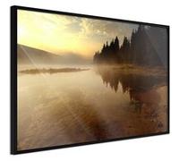 Affiche Murale Encadrée "Fog Over the Water" 30 x 20 cm Noir