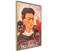 Affiche Murale Encadrée "Frida Khalo Self-Portrait" 21 x 30 cm Or