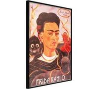 Affiche Murale Encadrée "Frida Khalo Self-Portrait" 30 x 42 cm Noir NOIR G