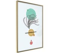 Affiche Murale Encadrée Geometric Installation with a Plant 30 x 42 cm Or