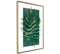 Affiche Murale Encadrée Gilded Palm Leaf 21 x 30 cm Or