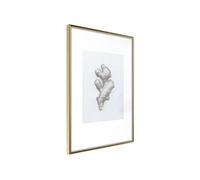 Affiche Murale Encadrée "Ginger Rhizome" 21 x 30 cm Or