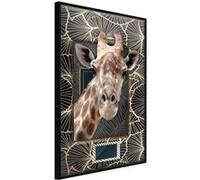 Affiche Murale Encadrée Giraffe in the Frame 21 x 30 cm Noir NOIR