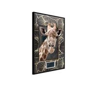 Affiche Murale Encadrée Giraffe in the Frame 30 x 42 cm Noir NOIR