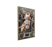 Affiche Murale Encadrée Giraffe in the Frame 30 x 42 cm Or