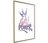 Affiche Murale Encadrée "Girl Power" 40 x 60 cm Or