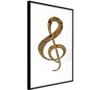 Affiche Murale Encadrée Golden Treble Clef 30 x 42 cm Noir NOIR