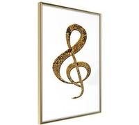 Affiche Murale Encadrée "Golden Treble Clef" 30 x 42 cm Or Multicolore G
