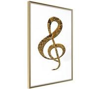 Affiche Murale Encadrée "Golden Treble Clef" 40 x 60 cm Or Multicolore G