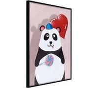 Affiche Murale Encadrée "Happy Panda" 21 x 30 cm Noir NOIR G