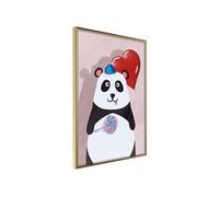 Affiche Murale Encadrée Happy Panda 30 x 42 cm Or