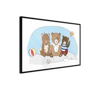 Affiche Murale Encadrée "Holidays at the Seaside" 30 x 20 cm Noir