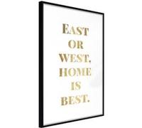 Affiche Murale Encadrée Home Is Best Gold 30 x 42 cm Noir NOIR G