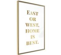 Affiche Murale Encadrée "Home Is Best Gold" 40 x 60 cm Or Multicolore G