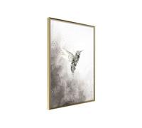 Affiche Murale Encadrée Hummingbird in Shades of Grey 30 x 42 cm Or