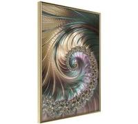 Affiche Murale Encadrée Iridescent Spiral 30 x 42 cm Or