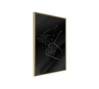 Affiche Murale Encadrée "Joined Hands Black" 30 x 42 cm Or