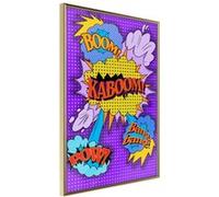 Affiche Murale Encadrée Kaboom Boom Pow 21 x 30 cm Or G