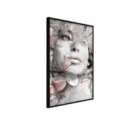 Affiche Murale Encadrée "Lady in the Flowers" 30 x 42 cm Noir
