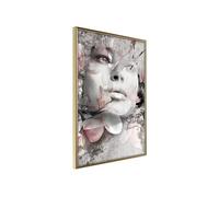 Affiche Murale Encadrée "Lady in the Flowers" 40 x 60 cm Or
