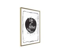 Affiche Murale Encadrée "Life" 21 x 30 cm Or