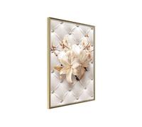 Affiche Murale Encadrée "Lilies on Leather Upholstery" 30 x 42 cm Or