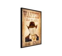 Affiche Murale Encadrée "Long Time Ago in the Wild West" 30 x 42 cm Noir